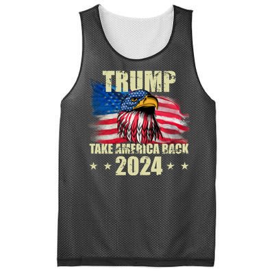 Trump Take America Back 2024 Eagle Usa Flag Mesh Reversible Basketball Jersey Tank