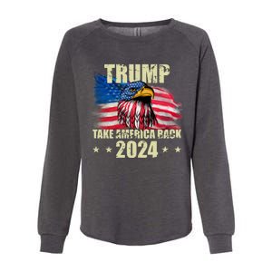 Trump Take America Back 2024 Eagle Usa Flag Womens California Wash Sweatshirt