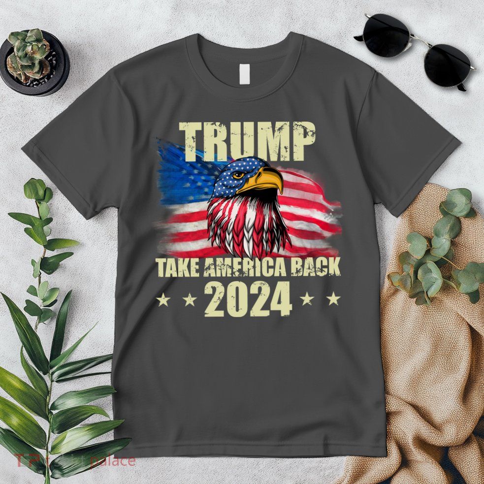 Trump Take America Back 2024 Eagle Usa Flag Premium T-Shirt
