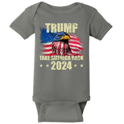Trump Take America Back 2024 Eagle Usa Flag Baby Bodysuit