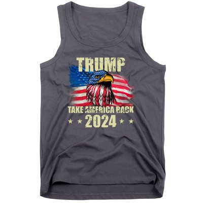 Trump Take America Back 2024 Eagle Usa Flag Tank Top