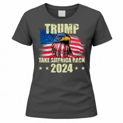 Trump Take America Back 2024 Eagle Usa Flag Women's T-Shirt