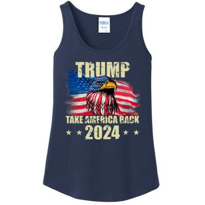 Trump Take America Back 2024 Eagle Usa Flag Ladies Essential Tank