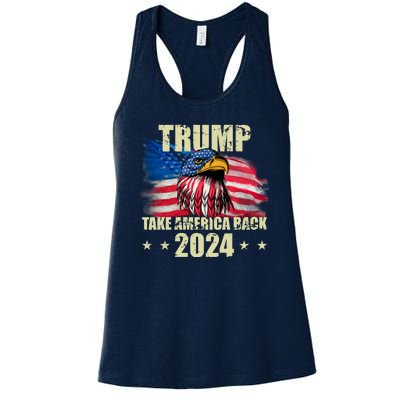 Trump Take America Back 2024 Eagle Usa Flag Women's Racerback Tank