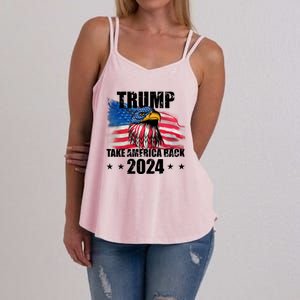 Trump Take America Back 2024 Eagle Usa Flag Women's Strappy Tank