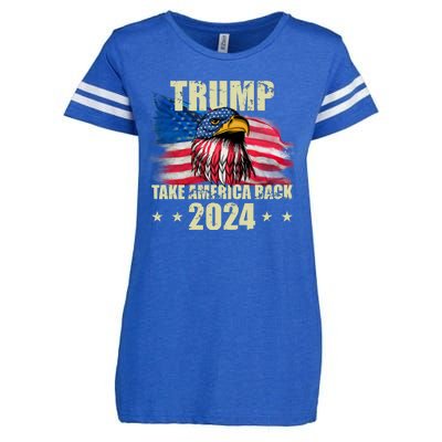 Trump Take America Back 2024 Eagle Usa Flag Enza Ladies Jersey Football T-Shirt