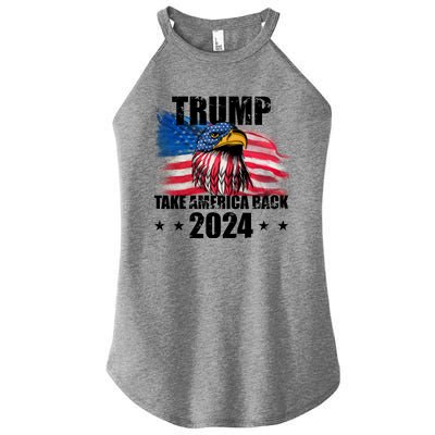 Trump Take America Back 2024 Eagle Usa Flag Women's Perfect Tri Rocker Tank