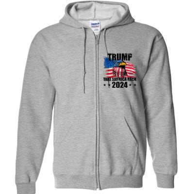 Trump Take America Back 2024 Eagle Usa Flag Full Zip Hoodie