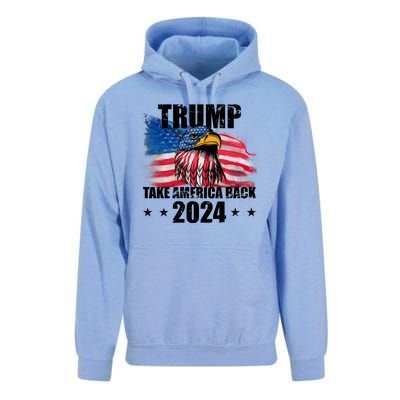 Trump Take America Back 2024 Eagle Usa Flag Unisex Surf Hoodie