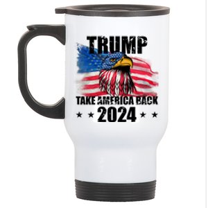 Trump Take America Back 2024 Eagle Usa Flag Stainless Steel Travel Mug