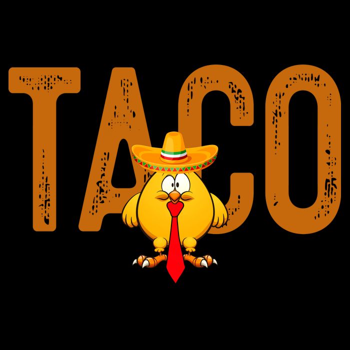 Taco Trump Always Chickens Out Funny Trendy Drawstring Bag