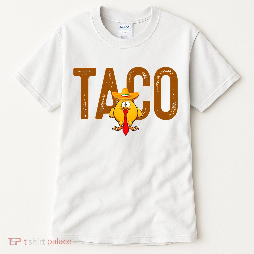 Taco Trump Always Chickens Out Funny Trendy Tall T-Shirt