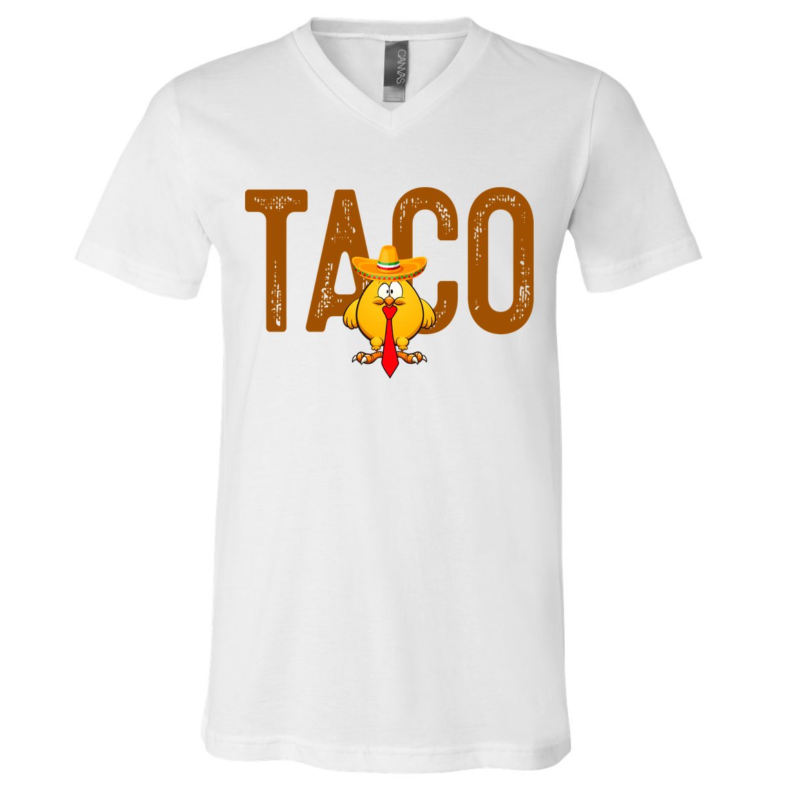Taco Trump Always Chickens Out Funny Trendy V-Neck T-Shirt