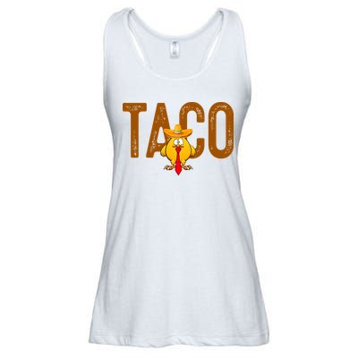Taco Trump Always Chickens Out Funny Trendy Ladies Essential Flowy Tank
