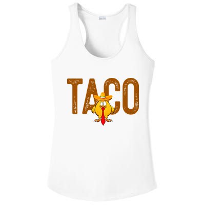 Taco Trump Always Chickens Out Funny Trendy Ladies PosiCharge Competitor Racerback Tank