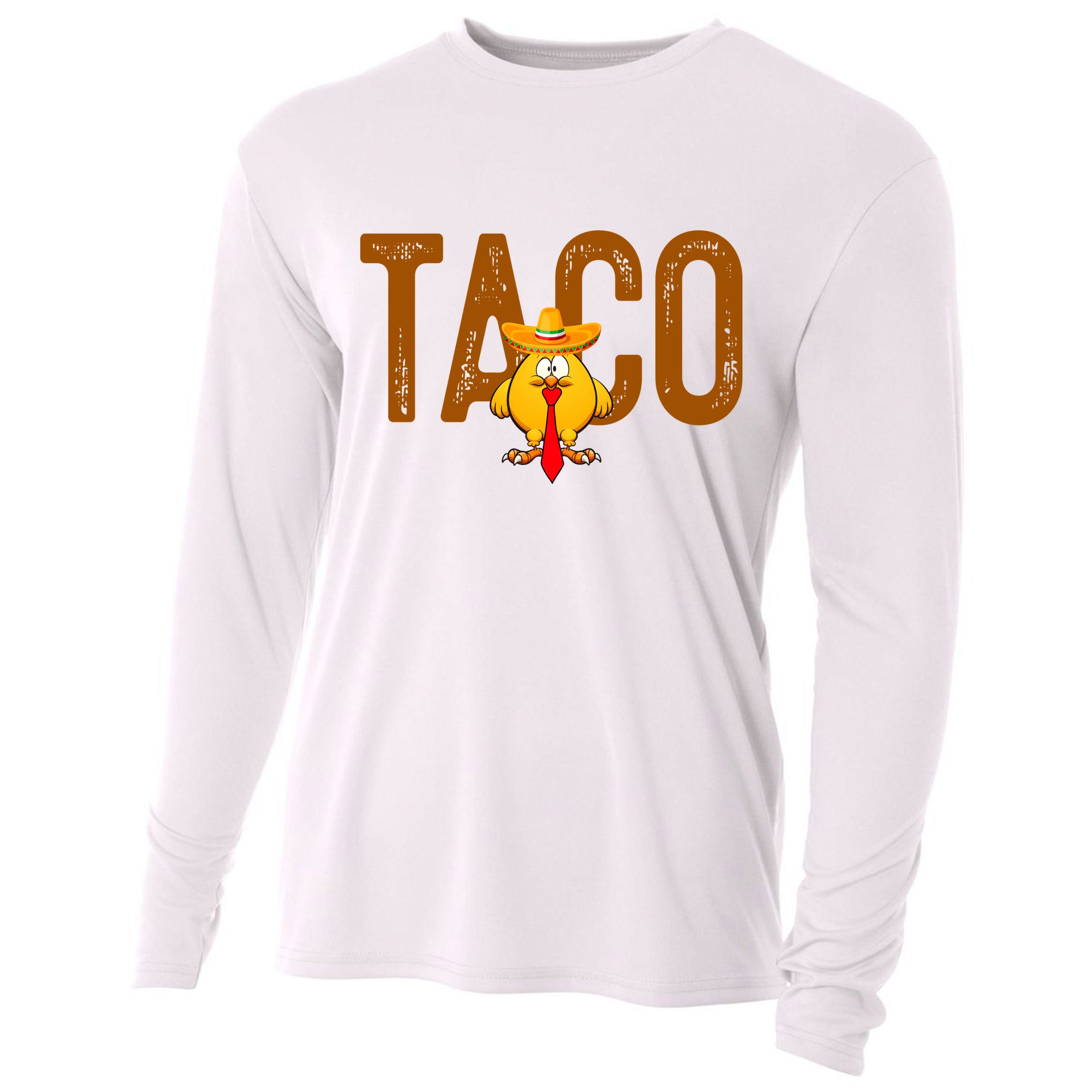 Taco Trump Always Chickens Out Funny Trendy Cooling Performance Long Sleeve Crew