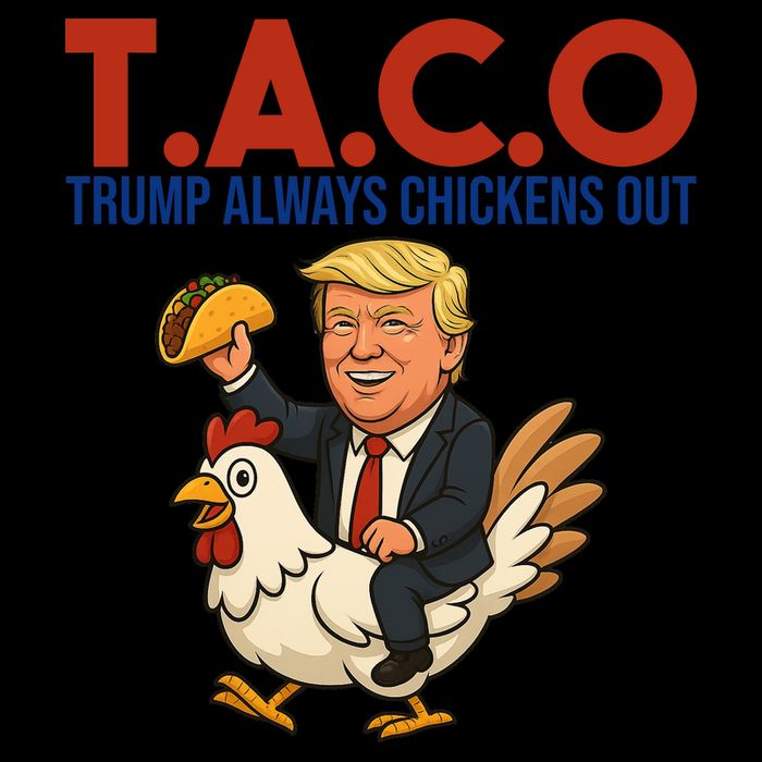 Taco Trump Always Chickens Out Riding A Chicken 7-Panel Snapback Hat