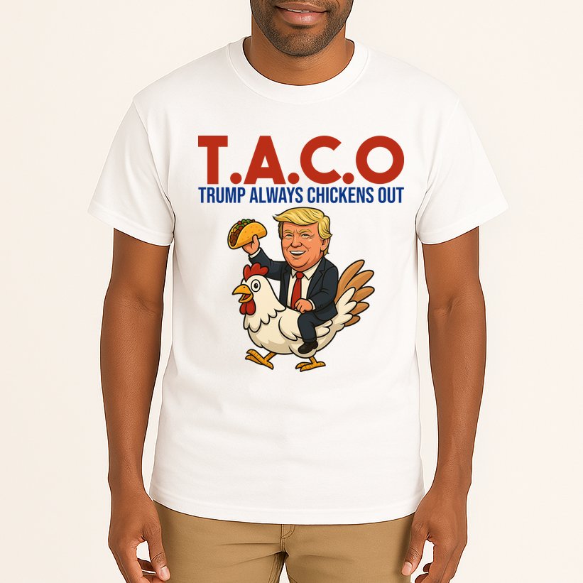 Taco Trump Always Chickens Out Riding A Chicken Tall T-Shirt