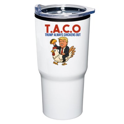 Taco Trump Always Chickens Out Riding A Chicken Tumbler