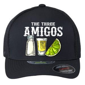 The Three Amigos Lime Salt Tequila Funny Cinco De Mayo Gifts Flexfit Unipanel Trucker Cap