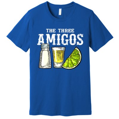 The Three Amigos Lime Salt Tequila Funny Cinco De Mayo Gifts Premium T-Shirt