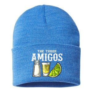 The Three Amigos Lime Salt Tequila Funny Cinco De Mayo Gifts Sustainable Knit Beanie