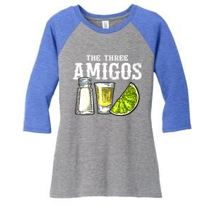 The Three Amigos Lime Salt Tequila Funny Cinco De Mayo Gifts Women's Tri-Blend 3/4-Sleeve Raglan Shirt