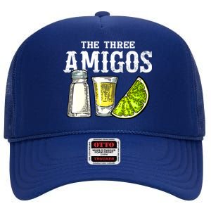 The Three Amigos Lime Salt Tequila Funny Cinco De Mayo Gifts High Crown Mesh Back Trucker Hat