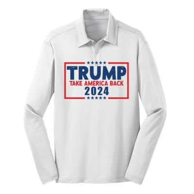 Trump Take America Back 2024 Election Silk Touch Performance Long Sleeve Polo