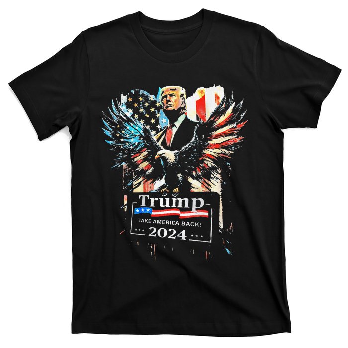 Trump Take America Back 2024 Eagle Us Flag T-Shirt