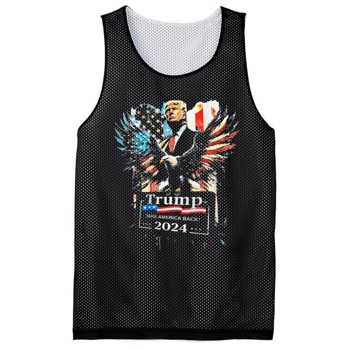 Trump Take America Back 2024 Eagle Us Flag Mesh Reversible Basketball Jersey Tank