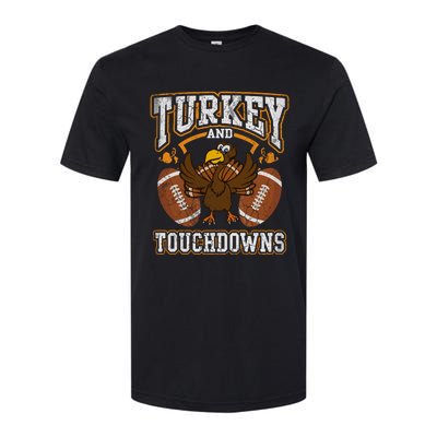 Thanksgiving Turkey And Touchdowns Football Softstyle® CVC T-Shirt