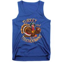 Thanksgiving Turkey And Touchdowns Football Funny Game Day Cool Gift Tank Top