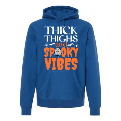 Thick Thighs And Spooky Vibes Halloween Costume Gift Premium Hoodie