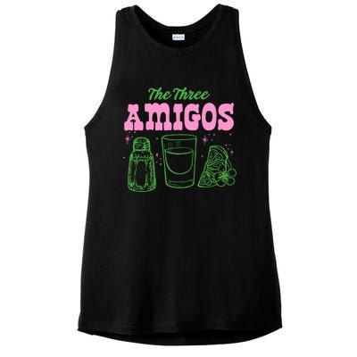 The Three Amigos Margarita Cocktail Ladies PosiCharge Tri-Blend Wicking Tank