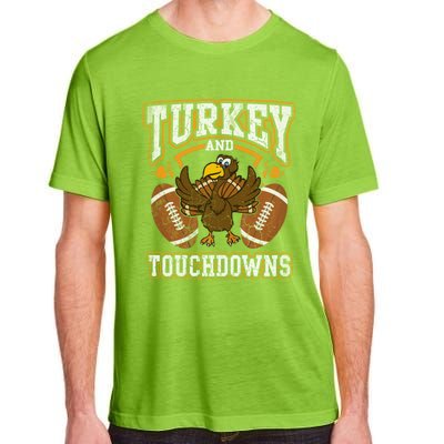 Thanksgiving Turkey And Touchdowns Football Gift Adult ChromaSoft Performance T-Shirt