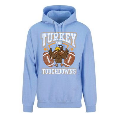 Thanksgiving Turkey And Touchdowns Football Gift Unisex Surf Hoodie