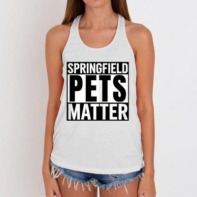 Trump They Are Eating The Dogs Cats Springfield Pets Matter Women's Knotted Racerback Tank