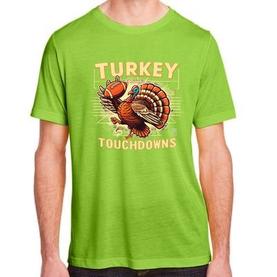 Thanksgiving Turkey And Touchdowns Football Gift Adult ChromaSoft Performance T-Shirt