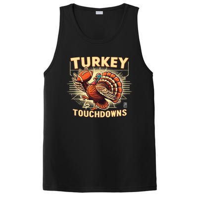 Thanksgiving Turkey And Touchdowns Football Gift PosiCharge Competitor Tank