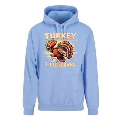 Thanksgiving Turkey And Touchdowns Football Gift Unisex Surf Hoodie