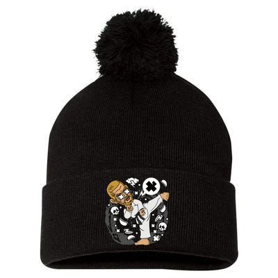 Taekwondo Pom Pom 12in Knit Beanie