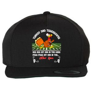 Thanksgiving Turkey And Touchdowns Usa Football Fans Great Gift Cool Gift Wool Snapback Cap