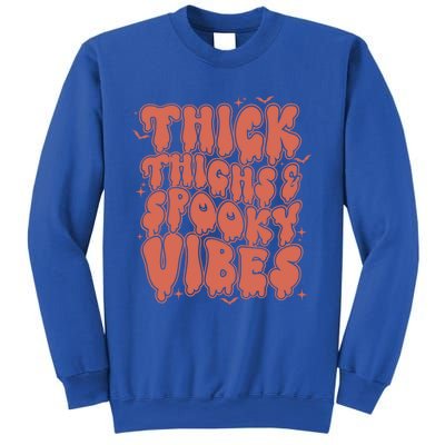 Thick Thighs And Spooky Vibes Great Gift Retro Vintage Halloween Funny Gift Sweatshirt