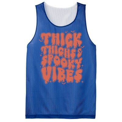 Thick Thighs And Spooky Vibes Great Gift Retro Vintage Halloween Funny Gift Mesh Reversible Basketball Jersey Tank