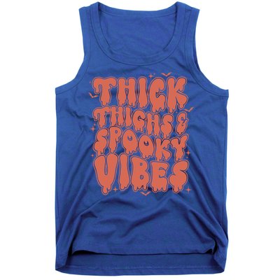 Thick Thighs And Spooky Vibes Great Gift Retro Vintage Halloween Funny Gift Tank Top