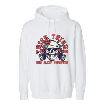 Thick Thighs And Sleep Deprived On Back Garment-Dyed Fleece Hoodie