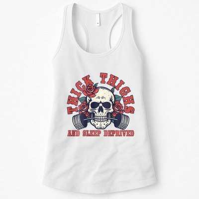 Thick Thighs And Sleep Deprived On Back Womens Tank Top