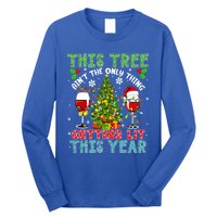 This Tree AinT Only Thing Getting Lit Xmas Two Santa Wines Gift Long Sleeve Shirt