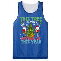 This Tree AinT Only Thing Getting Lit Xmas Two Santa Wines Gift Mesh Reversible Basketball Jersey Tank